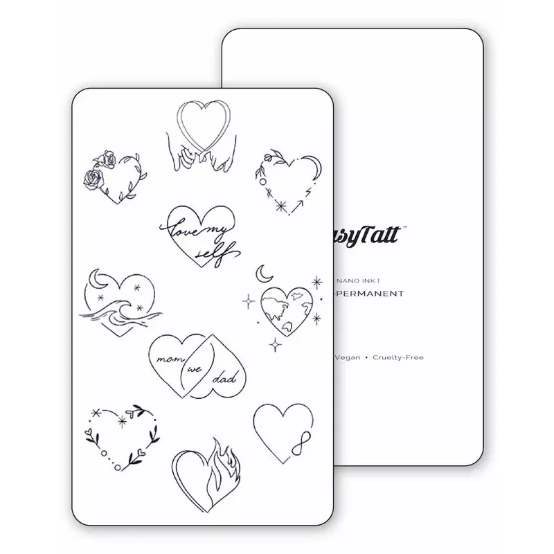 (10 Tattoos) Minimal Love Hearts – Semi-Permanent Tattoos