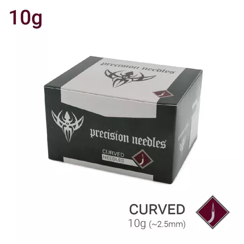 10g-precision-sterilized-curved-piercing-needles-box-50 10g Precision Sterilized Curved Piercing Needles — Box of 50