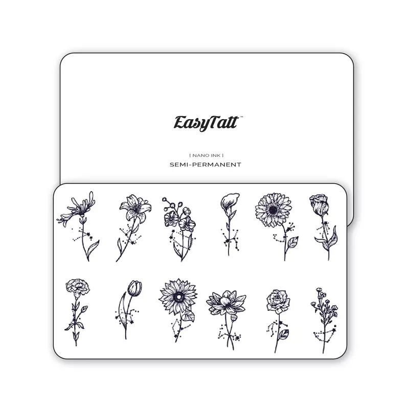 12-tattoos-celestial-flowers-semi-permanent-tattoos (12 Tattoos) Celestial Flowers – Semi-Permanent Tattoos