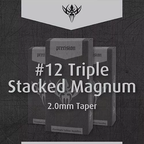 12-triple-stacked-magnum-precision-tattoo-needles-box-50 #12 Triple Stacked Magnum Precision Tattoo Needles - Box of 50