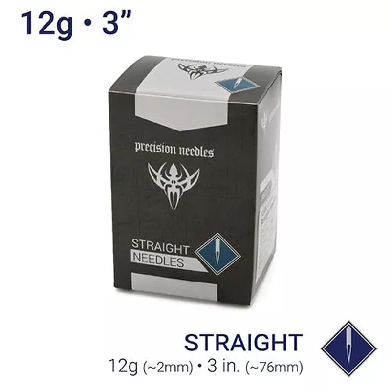 12g-sterilized-3-body-piercing-needlesbox-100 12g Sterilized 3″ Body Piercing NeedlesBox of 100