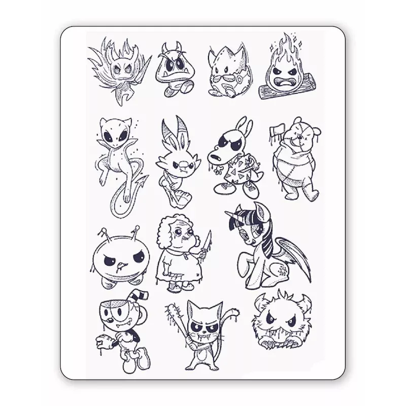 14-tattoos-cartoon-curse-semi-permanent-tattoos (14 Tattoos) Cartoon Curse – Semi-Permanent Tattoos
