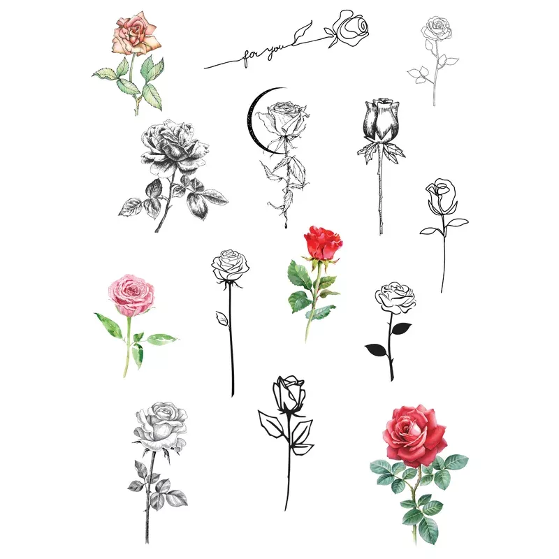 14-tattoos-stemmed-roses (14 Tattoos) Stemmed Roses