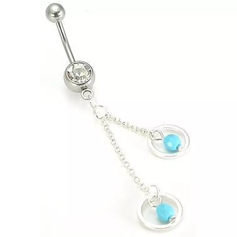 14g-7-16-crystal-jewel-with-aqua-ring-double-dangle-belly-butotn-ring 14g 7/16″ Crystal Jewel with Aqua Ring Double Dangle Belly Butotn Ring