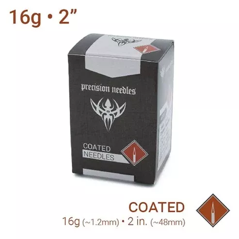 16g-sterilized-2-coated-piercing-needles-box-100 16g Sterilized 2″ Coated Piercing Needles — Box of 100