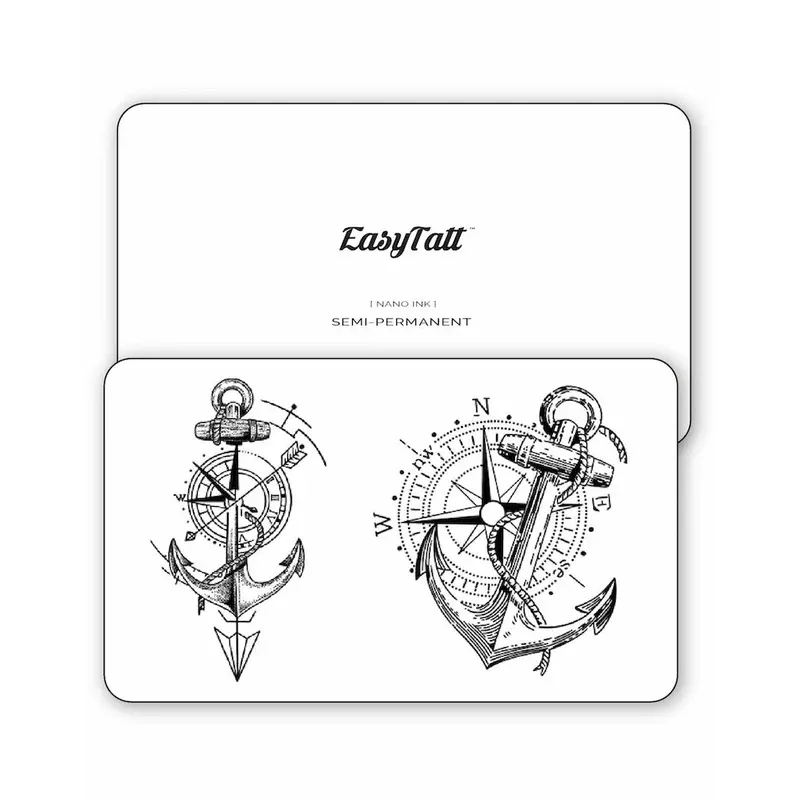 (2 Tattoos) Anchor Compasses – Semi-Permanent Tattoos
