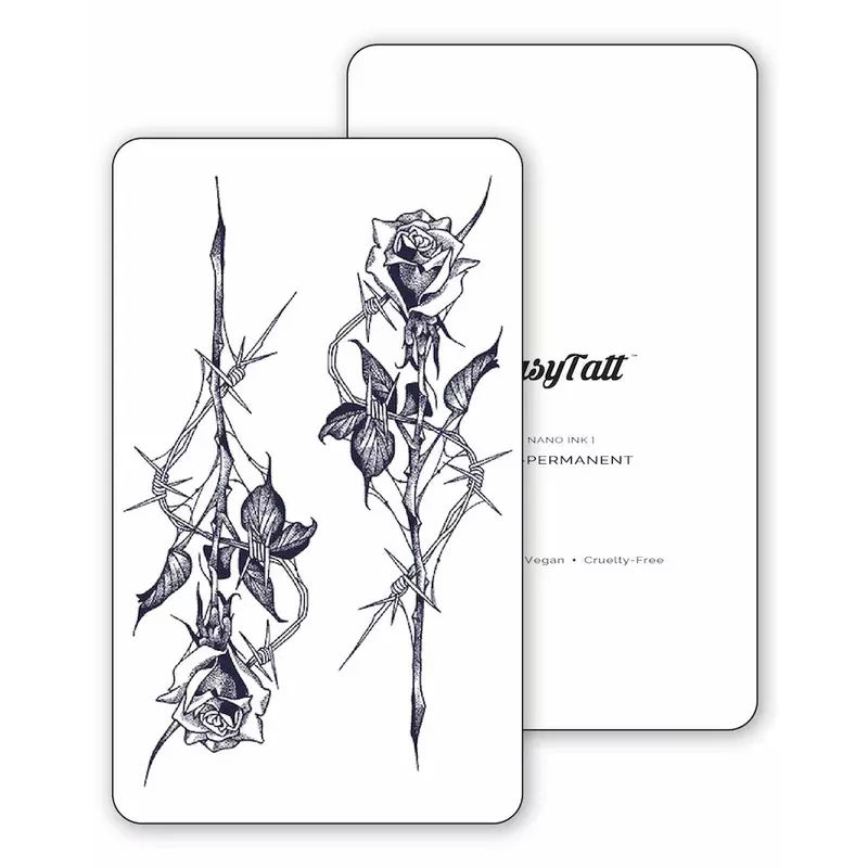 (2 Tattoos) Barbed Wire Roses – Semi-Permanent Tattoos