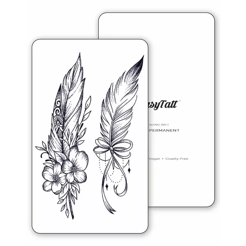 (2 Tattoos) Beautiful Feathers – Semi-Permanent Tattoos