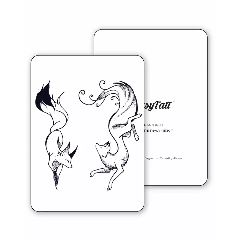 2-tattoos-dancing-foxes-semi-permanent-tattoos (2 Tattoos) Dancing Foxes – Semi-Permanent Tattoos