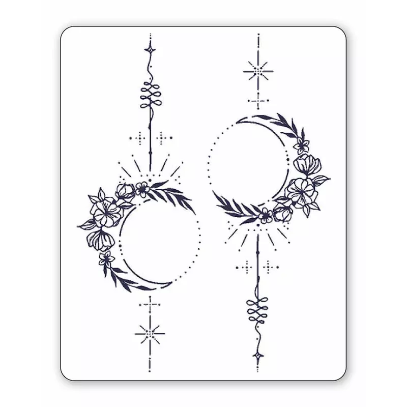 2-tattoos-floral-moons-semi-permanent-tattoos (2 Tattoos) Floral Moons – Semi-Permanent Tattoos