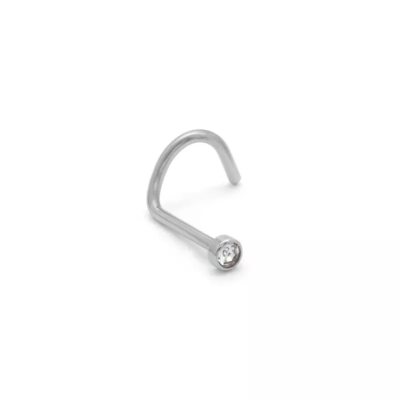 20g Bezel Set Flat Back Jeweled Nose Screw