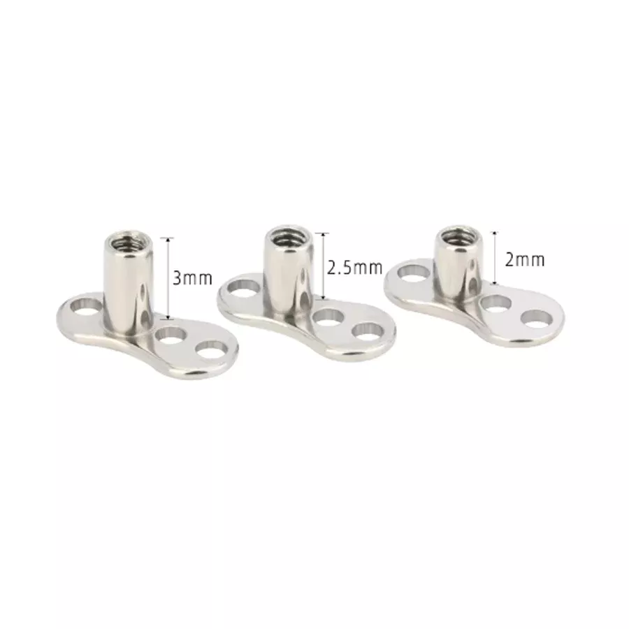 3-hole-dermal-anchor-grade-23-solid-titanium-single-piece 3 Hole Dermal Anchor Grade 23 Solid Titanium (Single Piece)