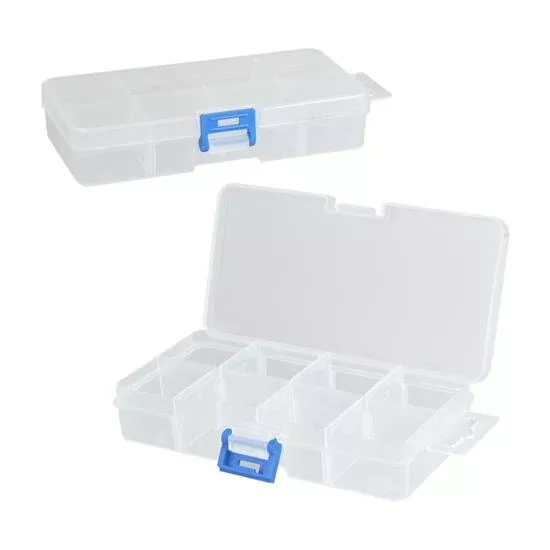 8-compartment-clear-storage-box-tattoo-piercing-parts 8 Compartment Clear Storage Box for Tattoo & Piercing Parts