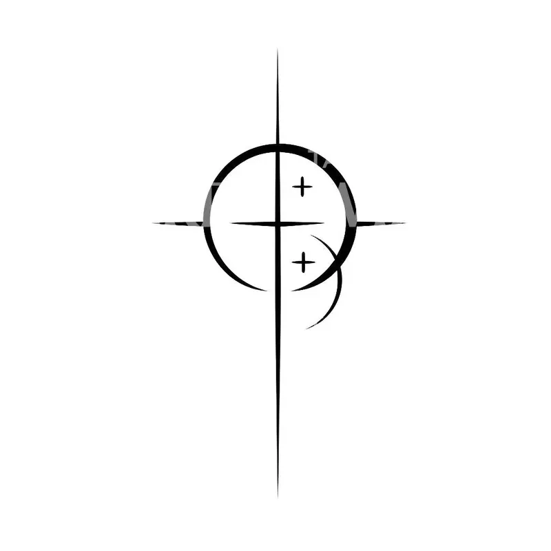 abstract-christian-cross-tattoo-design Abstract Christian Cross Tattoo Design