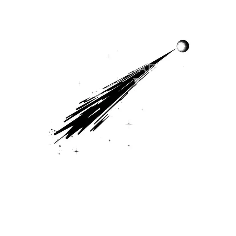 abstract-shooting-star-minimalist-tattoo-design Abstract Shooting Star Minimalist Tattoo Design