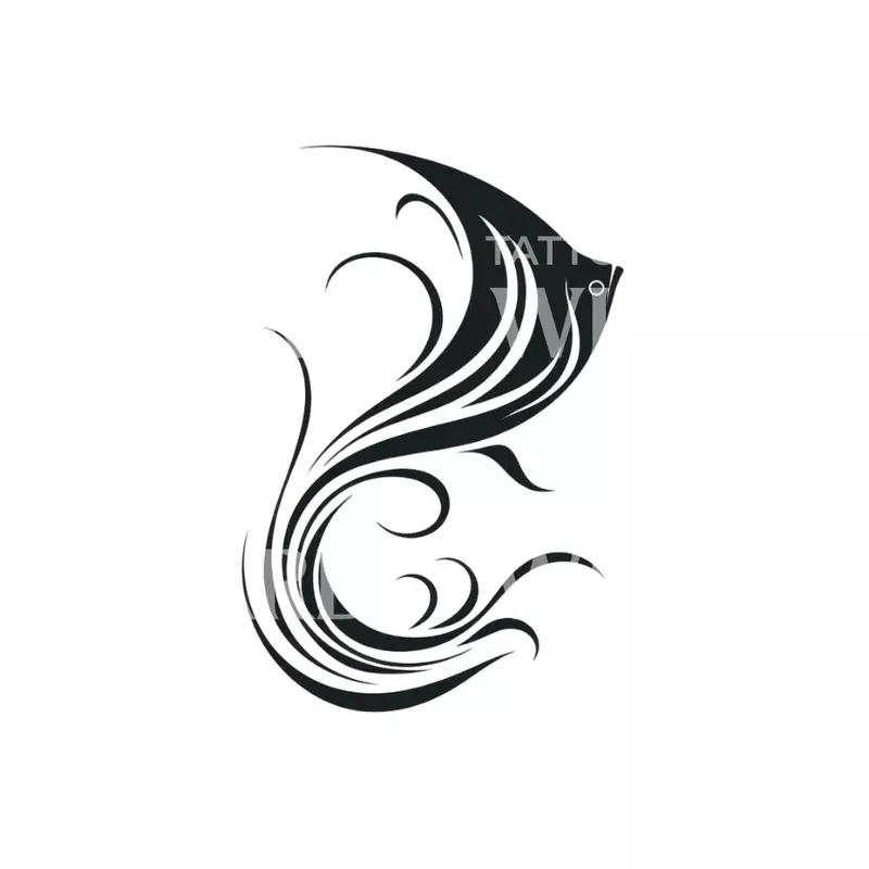 abstract-tribal-fish-tattoo-design Abstract Tribal Fish Tattoo Design