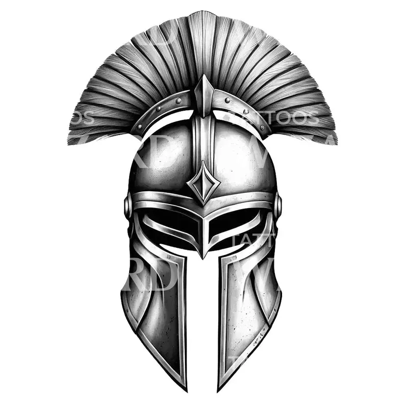 ancient-spartan-warrior-helmet-tattoo-design Ancient Spartan Warrior Helmet Tattoo Design