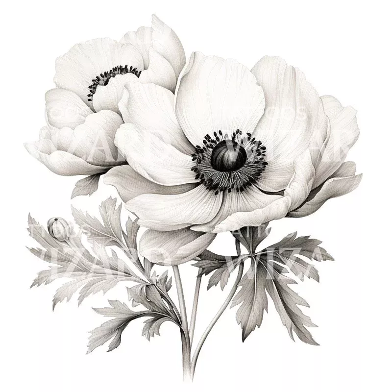 anemone-flower-tattoo-design Anemone Flower Tattoo Design