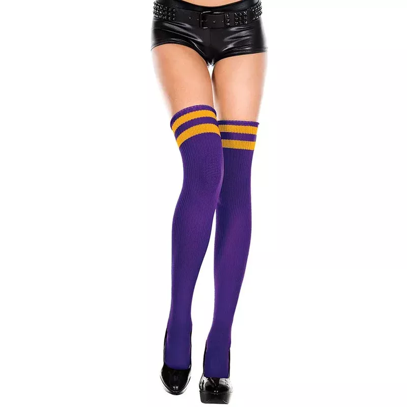 Athlete Striped Top [Purple/Yellow] | THIGH HIGH