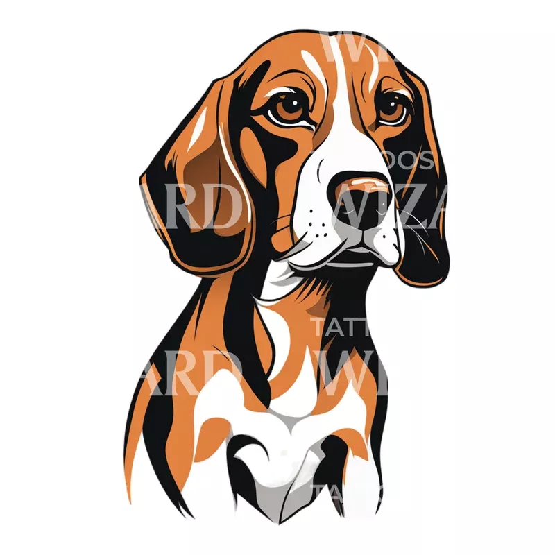 beagle-dog-tattoo-design Beagle Dog Tattoo Design