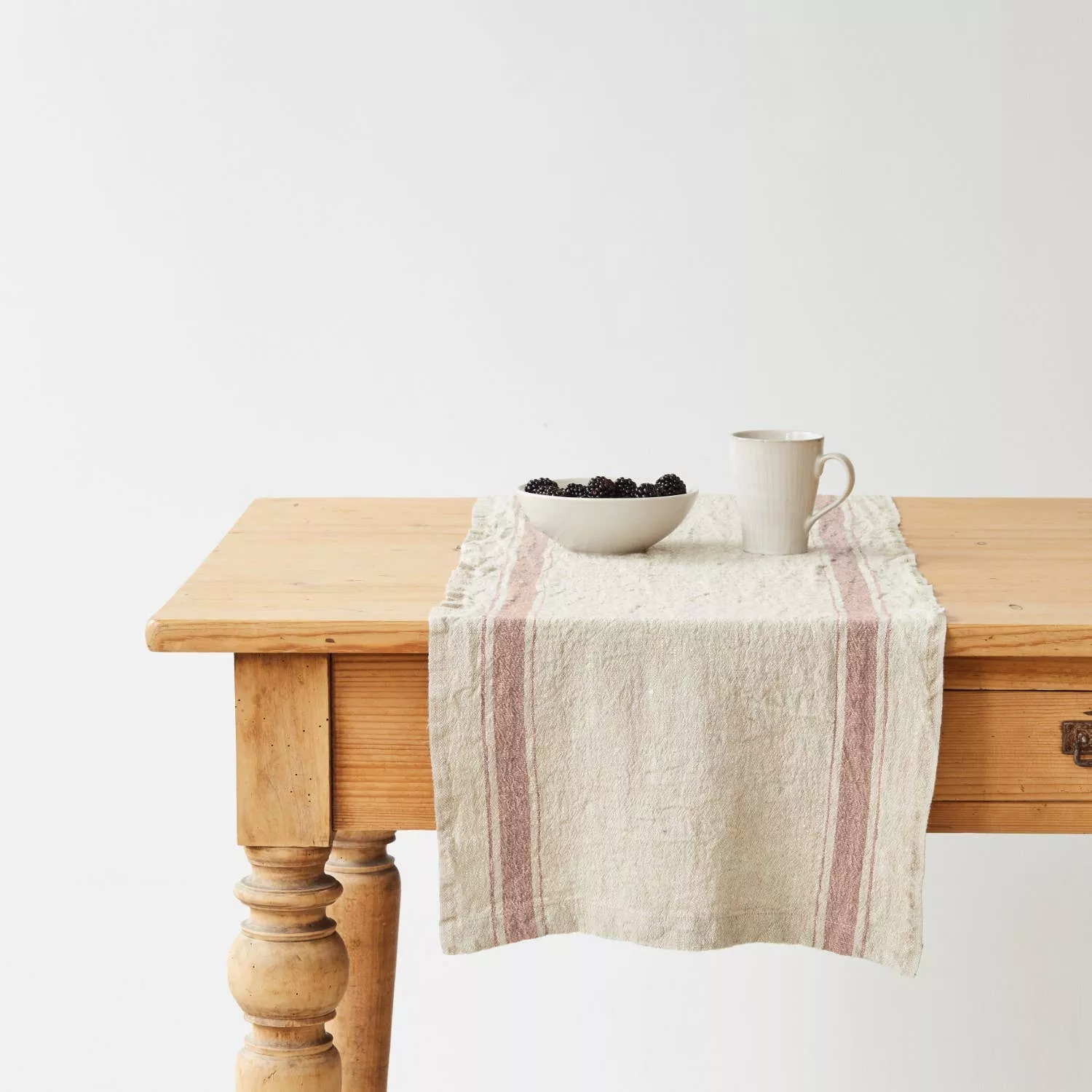 beige-stripe-vintage-linen-table-runner Beige Stripe Vintage Linen Table Runner