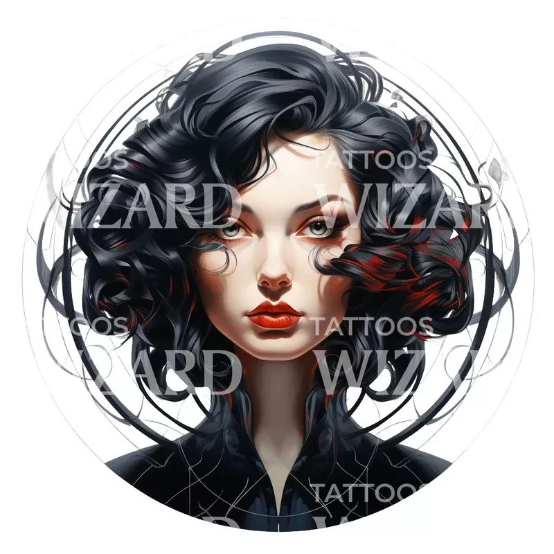 black-widow-marvel-inspired-tattoo-design Black Widow Marvel Inspired Tattoo Design