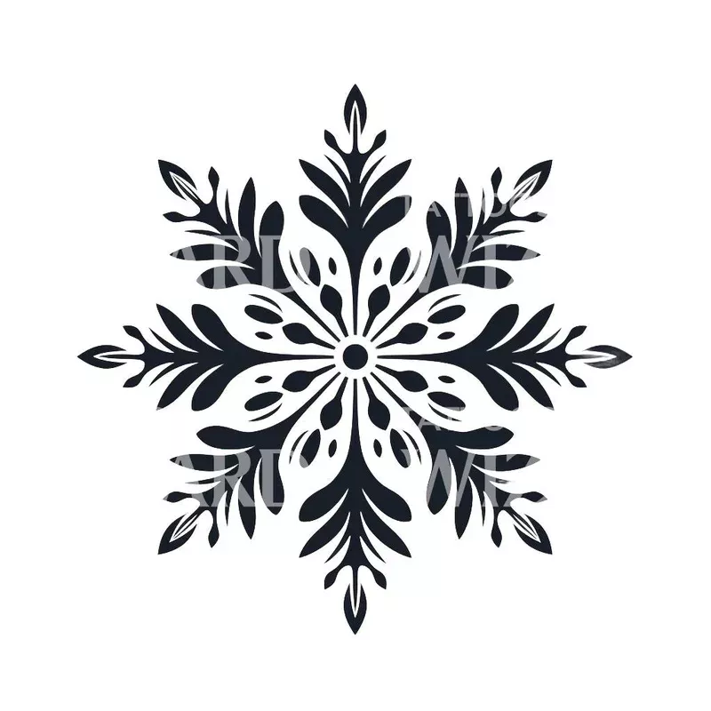 Blackwork Snowflake Tattoo Design