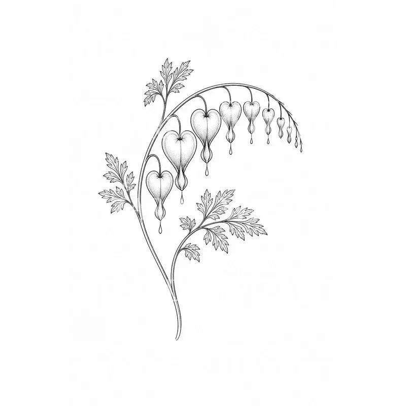 Bleeding Heart Flowers Tattoo Design