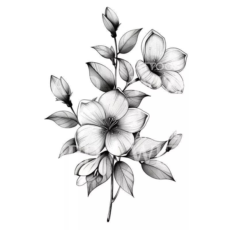 blooming-flowers-spring-tattoo-design Blooming Flowers Spring Tattoo Design