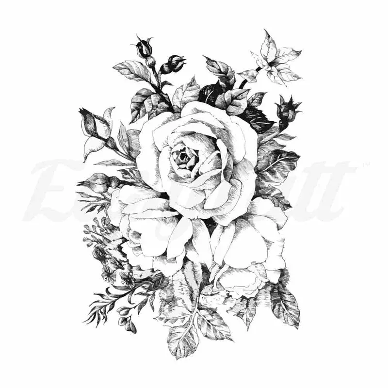 bunch-roses-temporary-tattoo Bunch of Roses – Temporary Tattoo