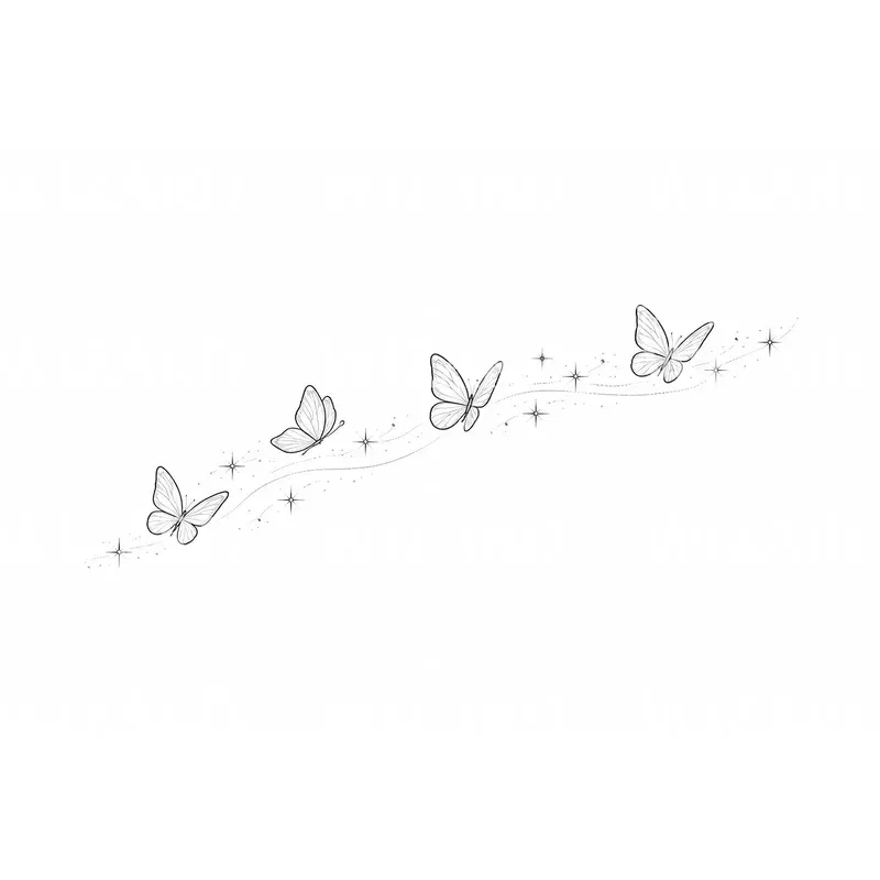 Butterfly Trail Tattoo Design