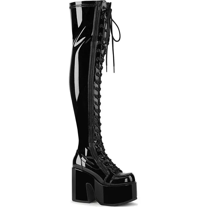 CAMEL-300 [Black Patent] | BOOTS [PREORDER]
