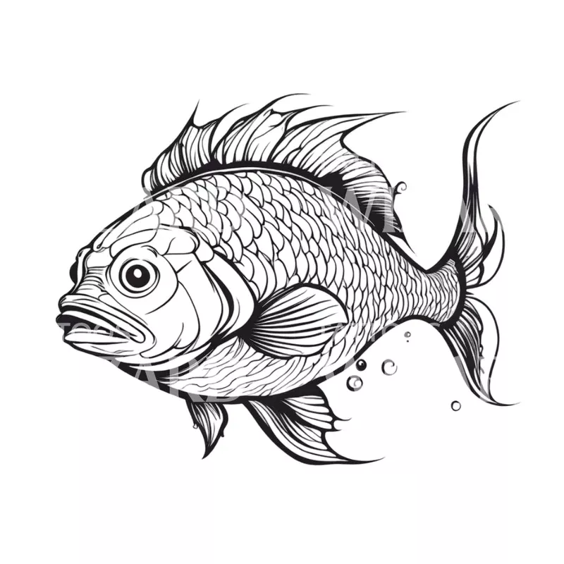 carpe-fish-tattoo-design Carpe Fish Tattoo Design