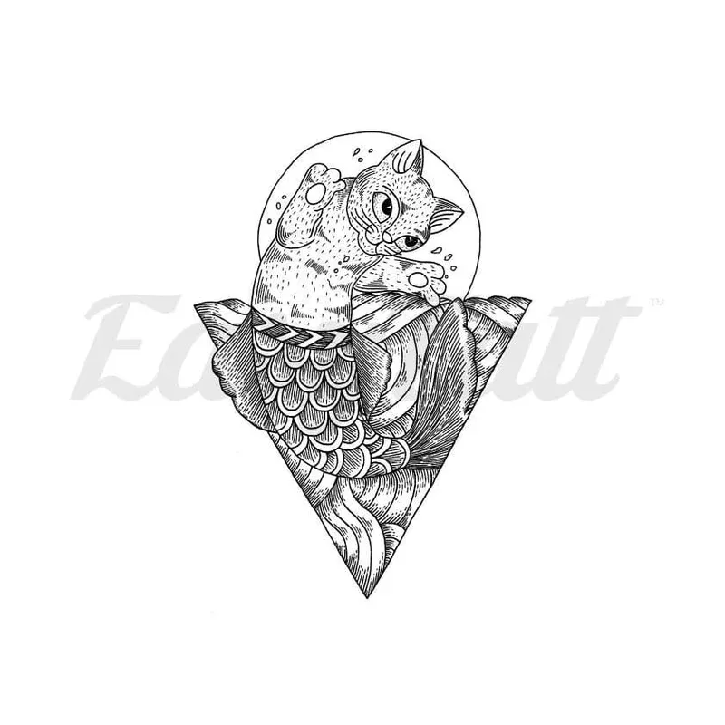 cat-mermaid-temporary-tattoo Cat Mermaid – Temporary Tattoo