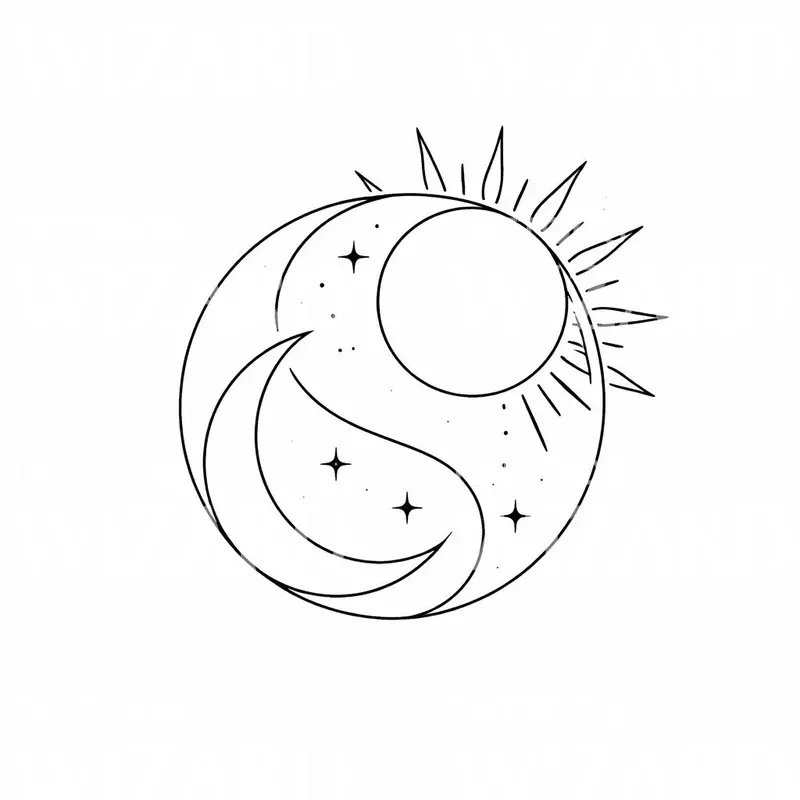 celestial-yin-yang-tattoo-design Celestial Yin Yang Tattoo Design