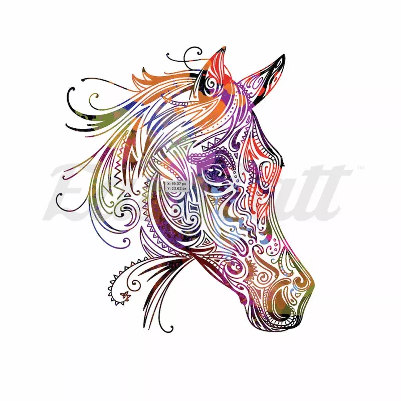colourful-horse-temporary-tattoo Colourful Horse – Temporary Tattoo
