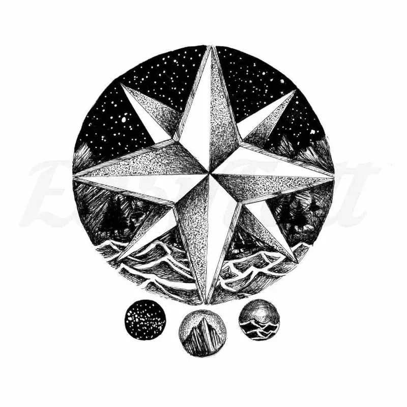 Compass # 12 – Temporary Tattoo