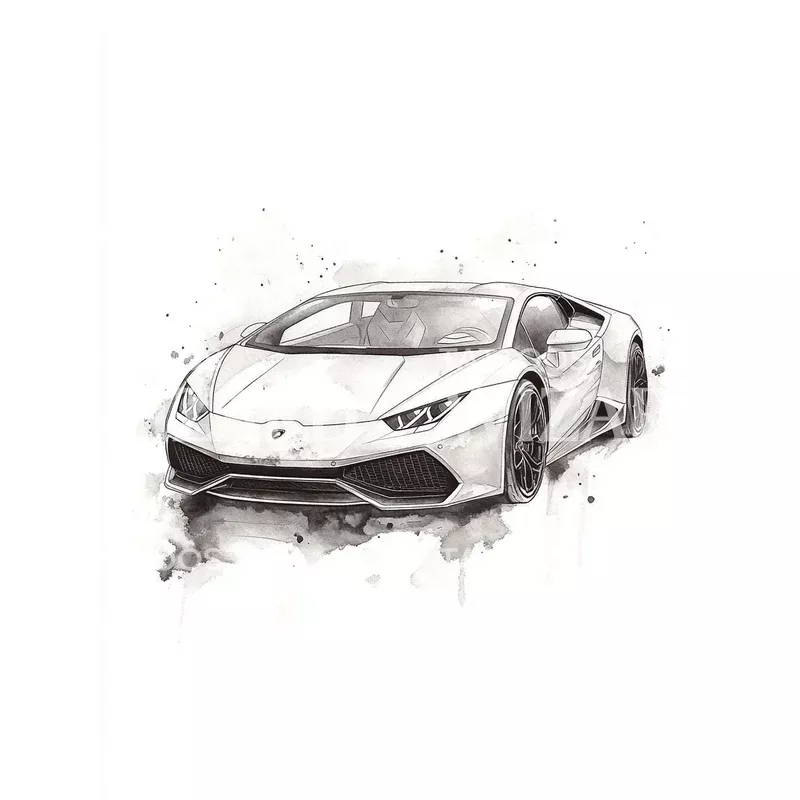 Cool Lamborghini Front View Tattoo Design