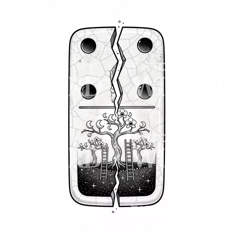 cracked-dog-tags-tattoo-design Cracked Dog Tags Tattoo Design
