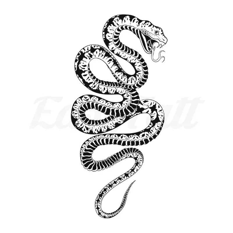 curled-snake-temporary-tattoo Curled Snake – Temporary Tattoo