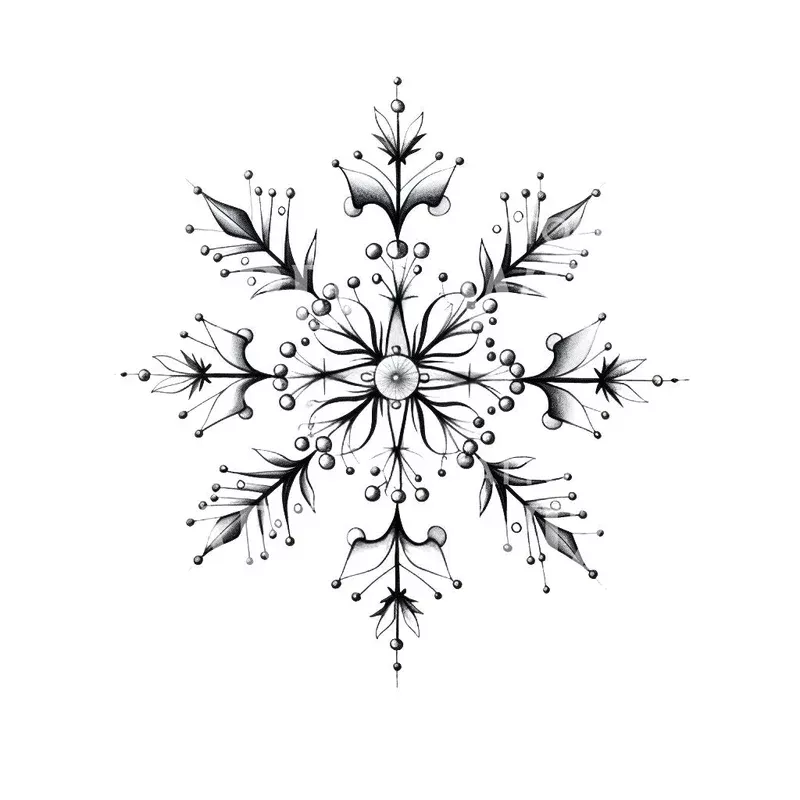 cute-snowflake-tattoo-design Cute Snowflake Tattoo Design