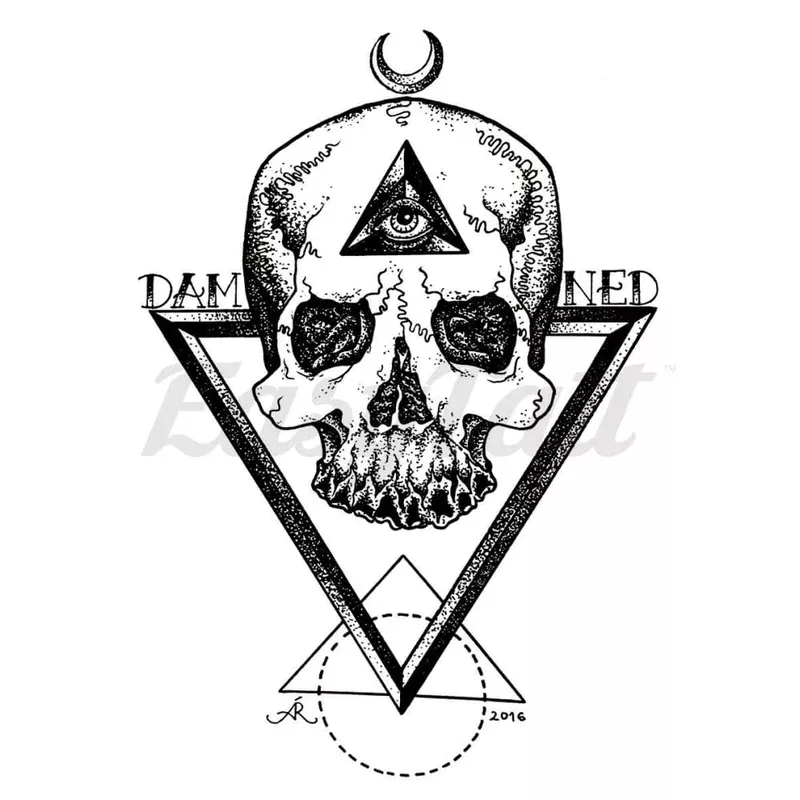 damned-skull-temporary-tattoo Damned Skull – Temporary Tattoo