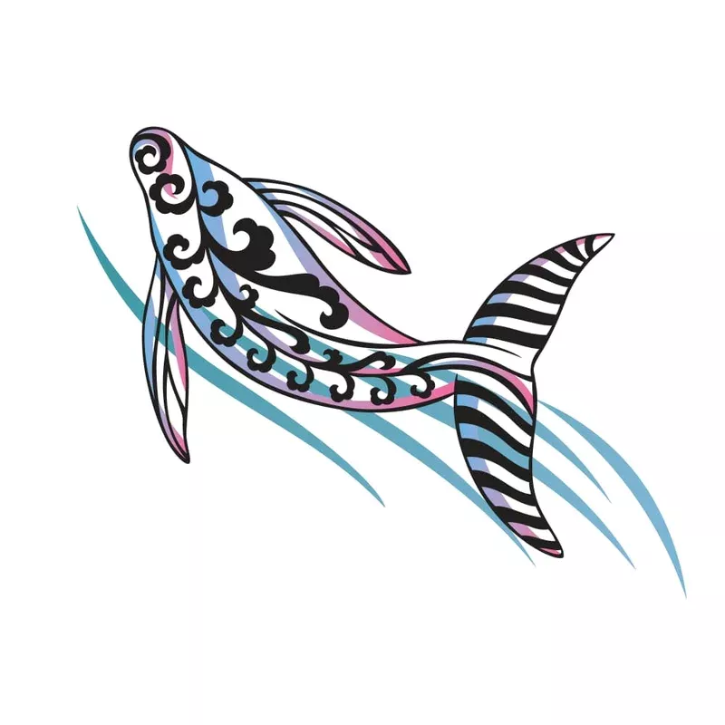 Dancing Whale – Temporary Tattoo