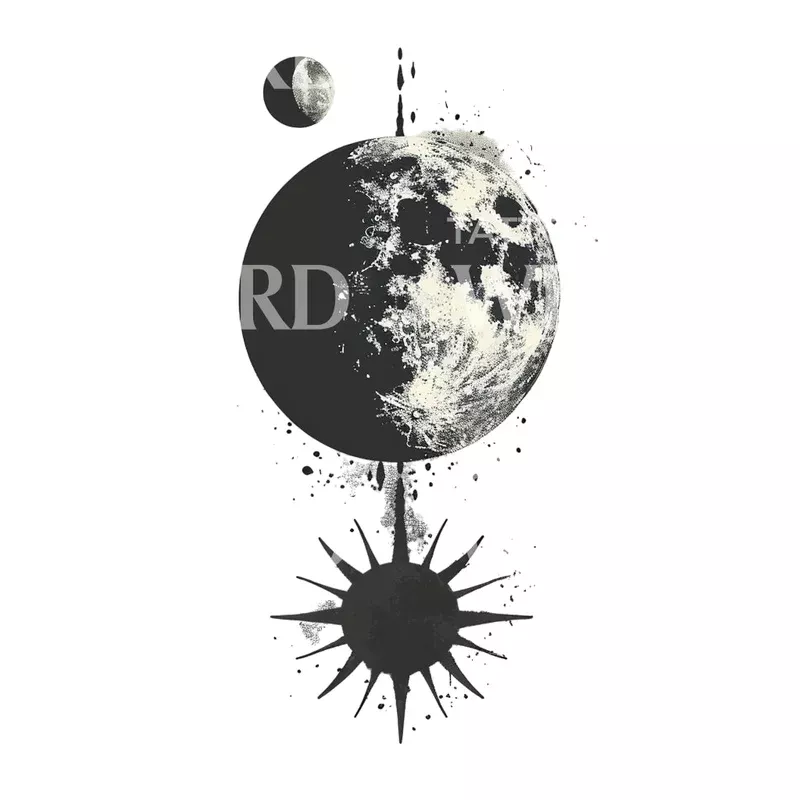 dark-academimoon-sun-tattoo-design Dark AcademiMoon and Sun Tattoo Design