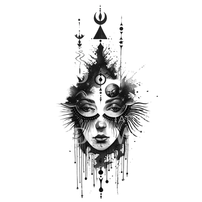 dark-magic-witch-tattoo-design Dark Magic Witch Tattoo Design