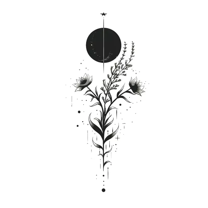dark-moon-spring-equinox-tattoo-design Dark Moon Spring Equinox Tattoo Design