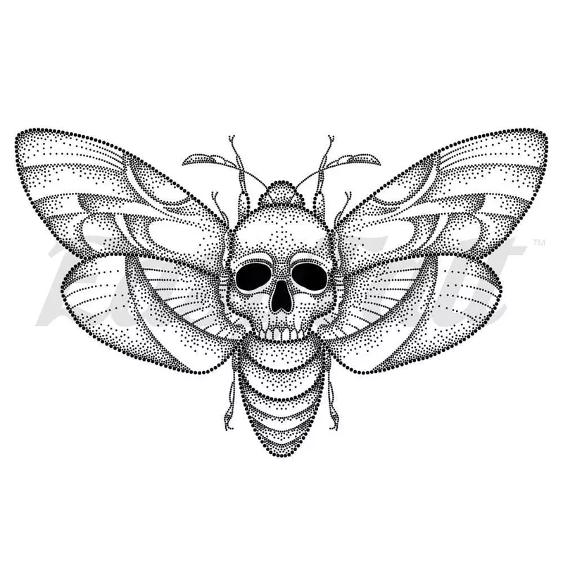 death-face-moth-2-temporary-tattoo Death Face Moth # 2 – Temporary Tattoo