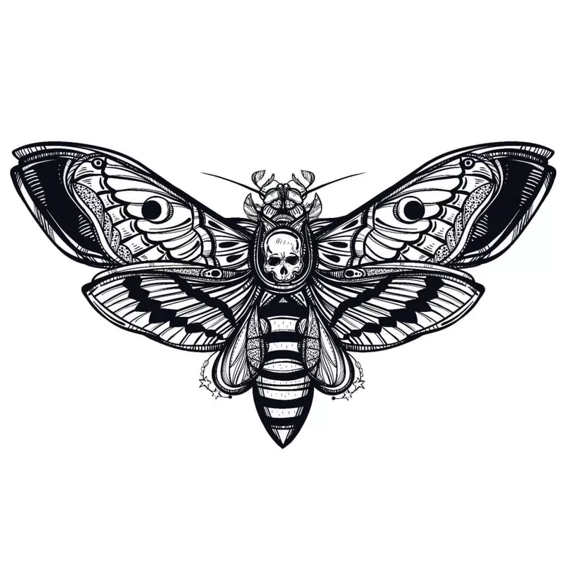 death-face-moth-temporary-tattoo Death Face Moth – Temporary Tattoo