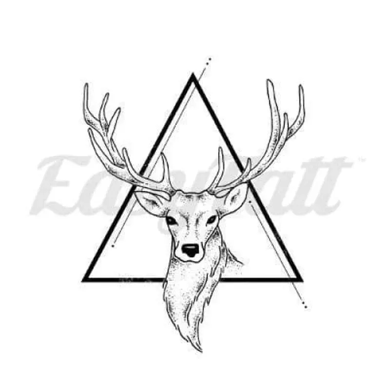 Deer on Triangle – Temporary Tattoo