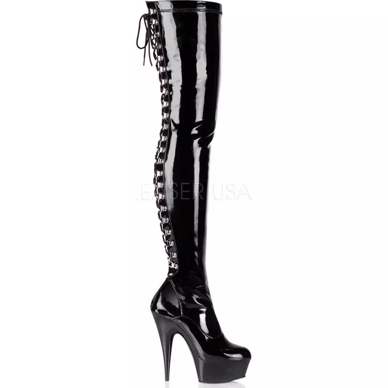 DELIGHT-3063 [Patent Black] | PLATFORM BOOTS [PREORDER]